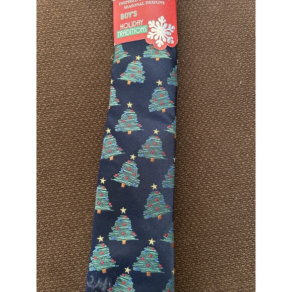 Vintage Hallmark Holiday Traditions Mens Christmas Tree Black Tie - Picture 3 of 7